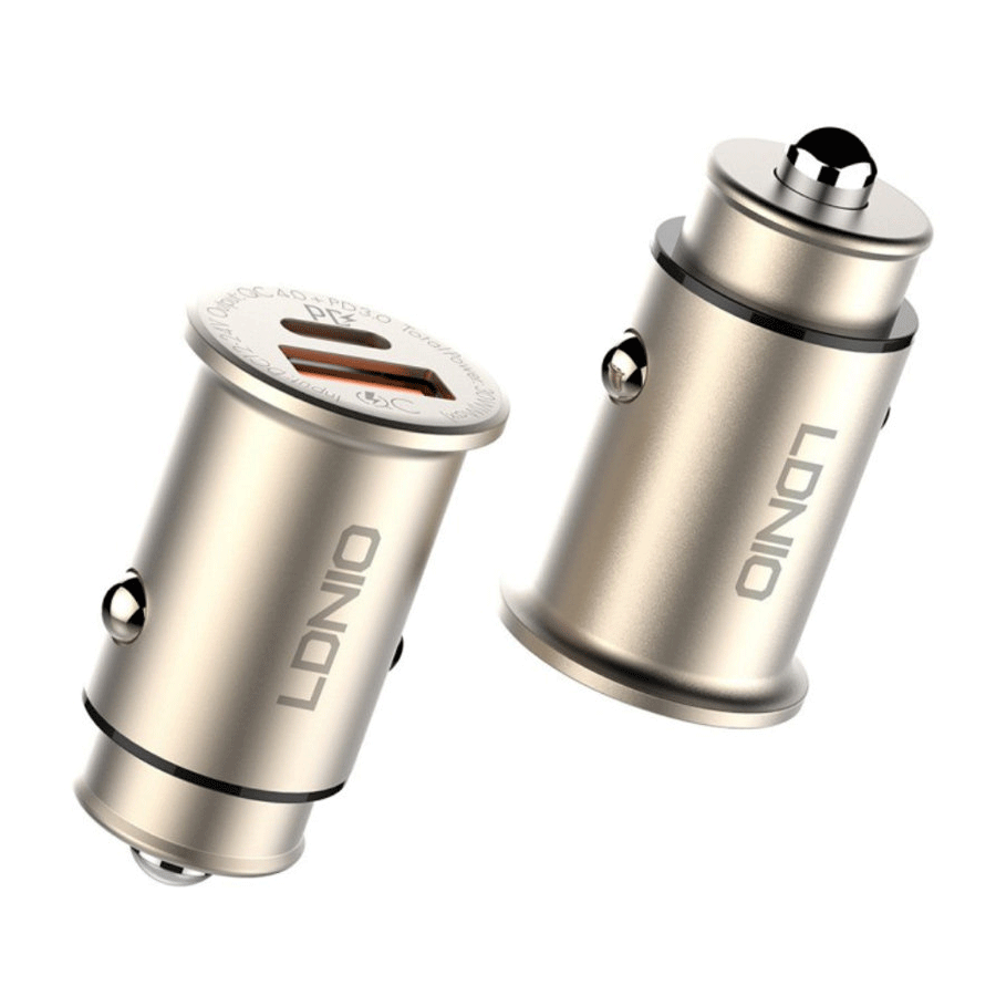 شارژر فنندکی الدینیو مدل C506Q با توان 30 وات و دو پورت خروجی