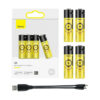 baseus-4x-1920mah-batteries-with-built-in-micro-usb-charging-port-black-and-yellow-pcwh000311 باتری-بیسوس