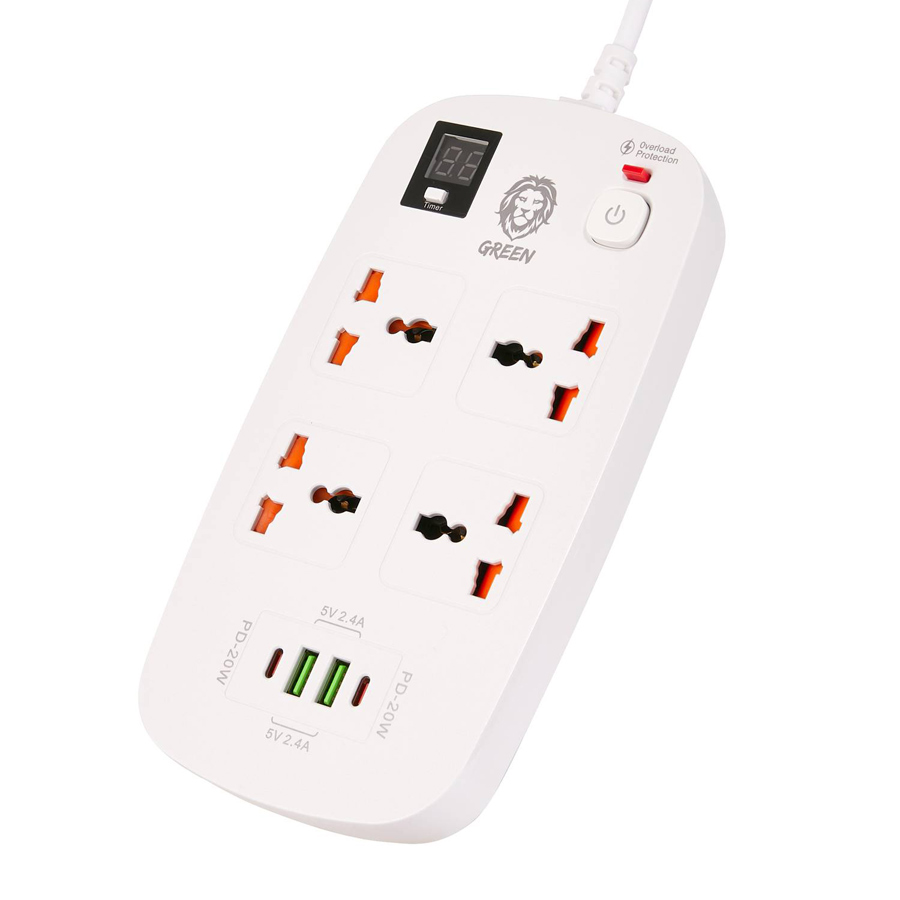 چند راهی برق گرین Green Lion 40W Multiport Smart Power Socket 3500W