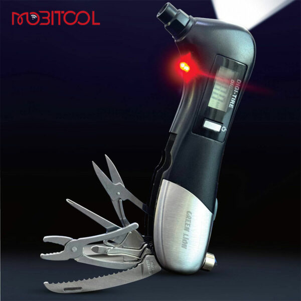 Green Lion Digital Tire Pressure Gauge 9 In 1 Rescue Tool