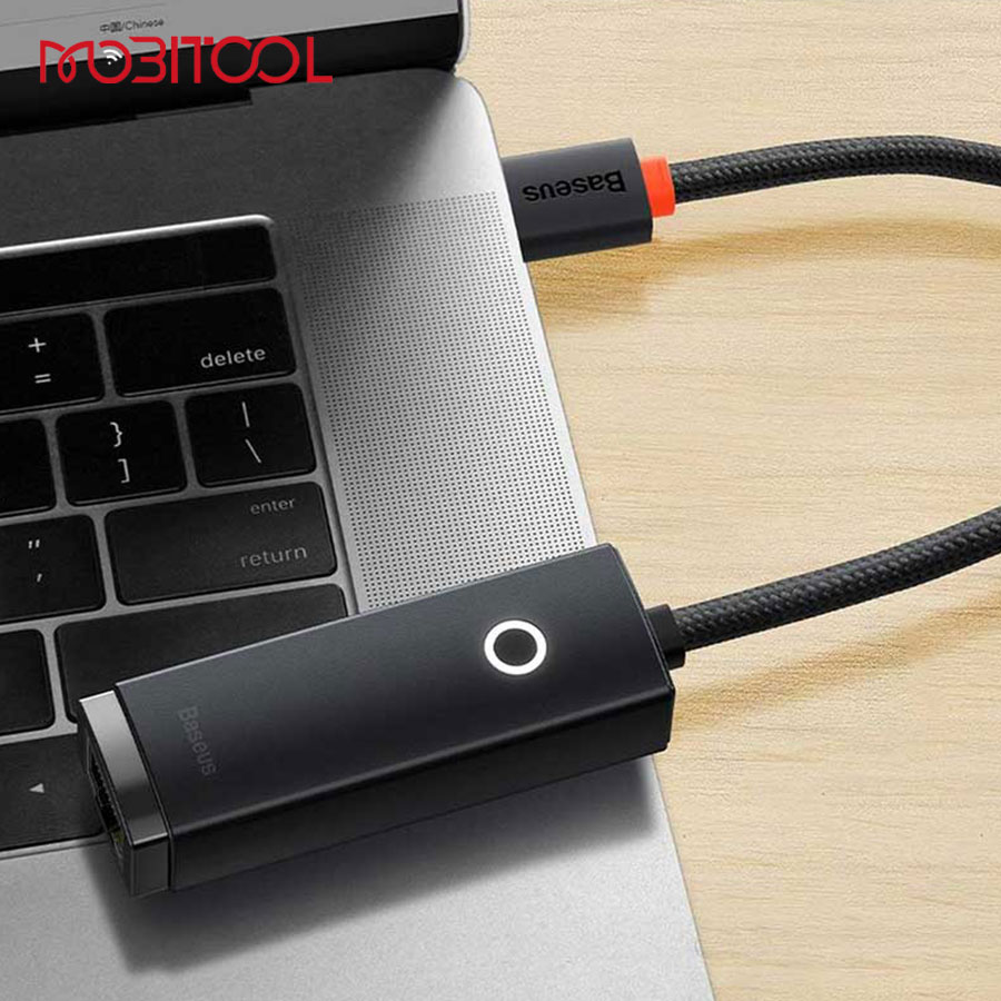 کابل تبدیل تایپ سی به پورت شبکه RJ45 LAN بیسوس