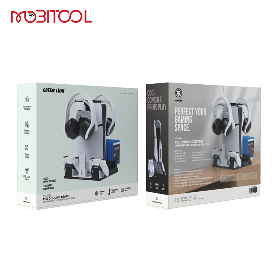 Green Lion PS5 Cooling Stand Charging Station