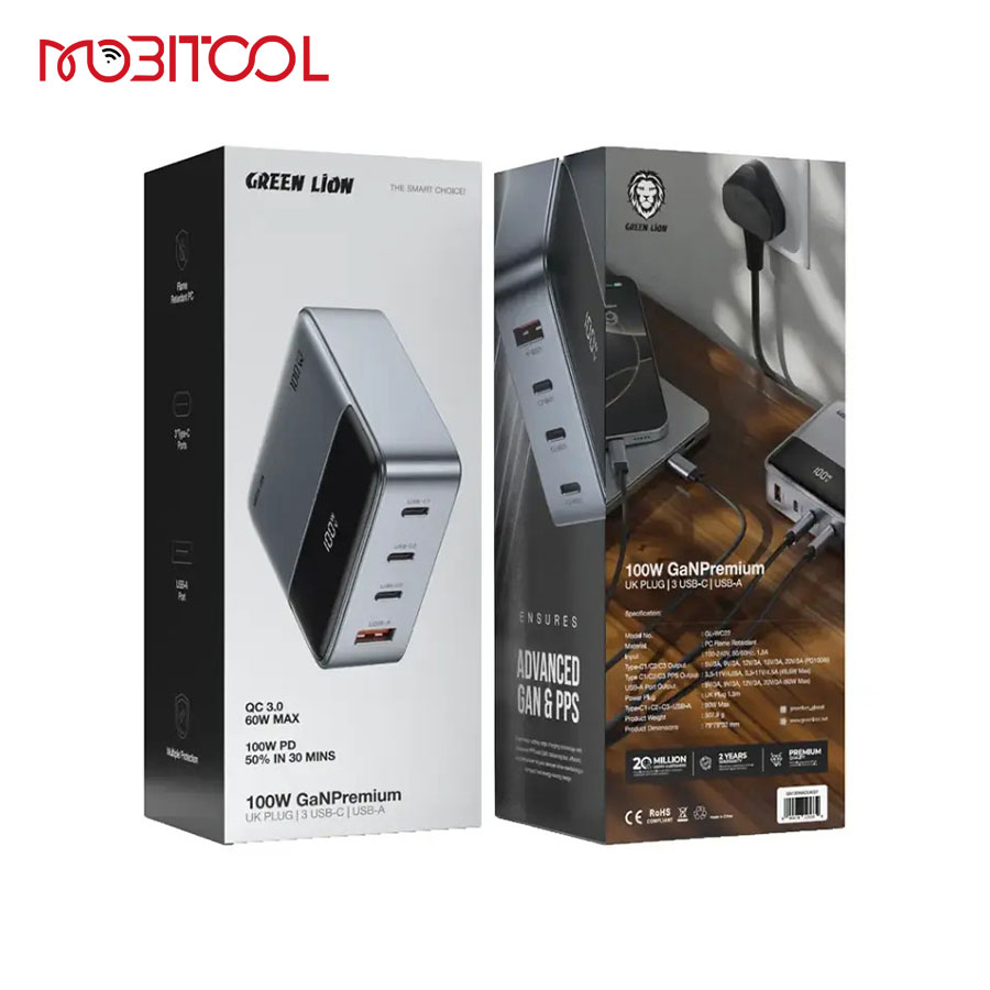 شارژر رو میزی 100 وات گرین شارژر رو میزی 100 وات گرین