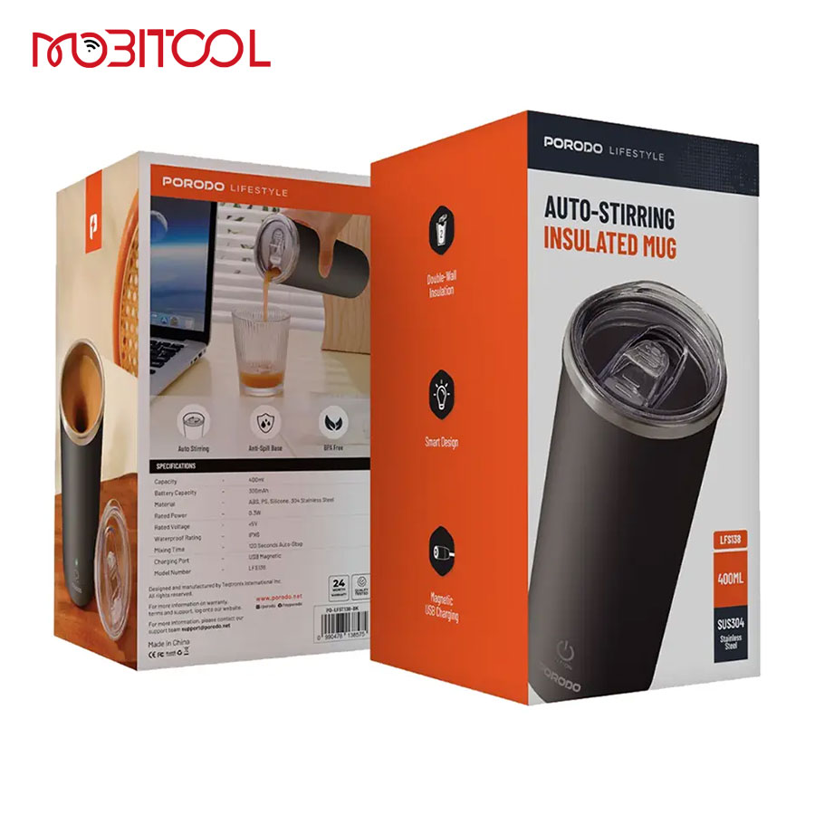 Porodo Auto Stirring Insulated Mug