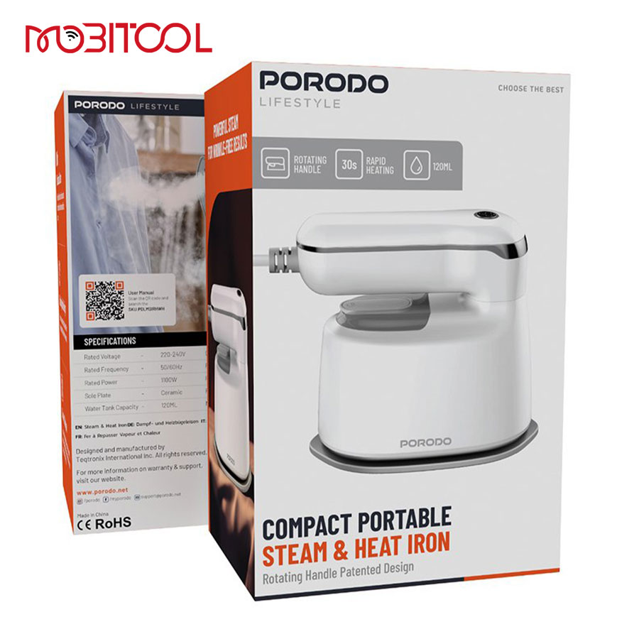 Porodo Mini Steam Iron 1000W Porodo Mini Steam Iron 1000W