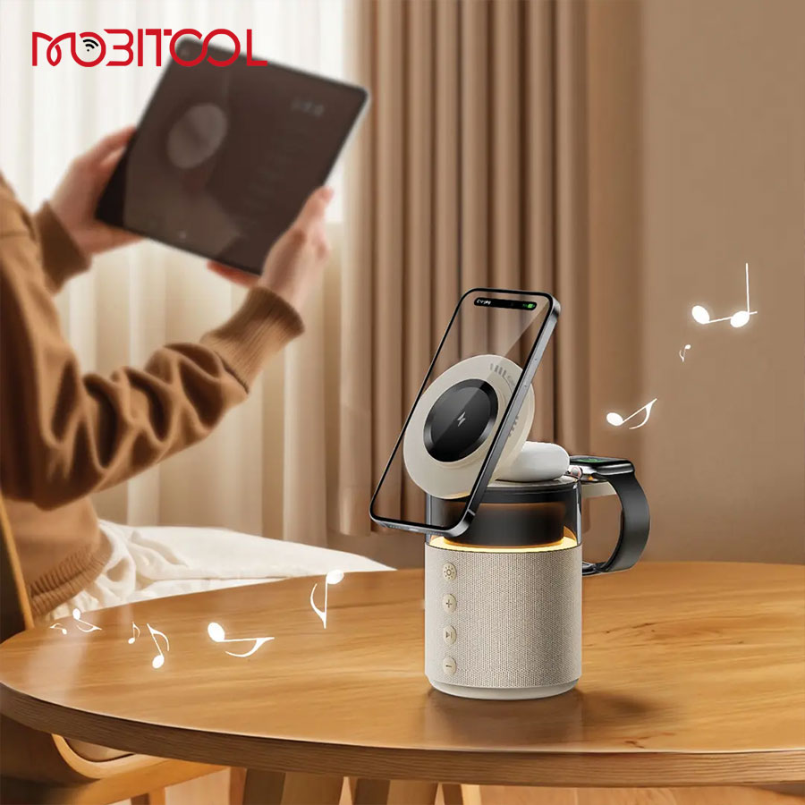 شارژر وایرلس و اسپیکر بلوتوث