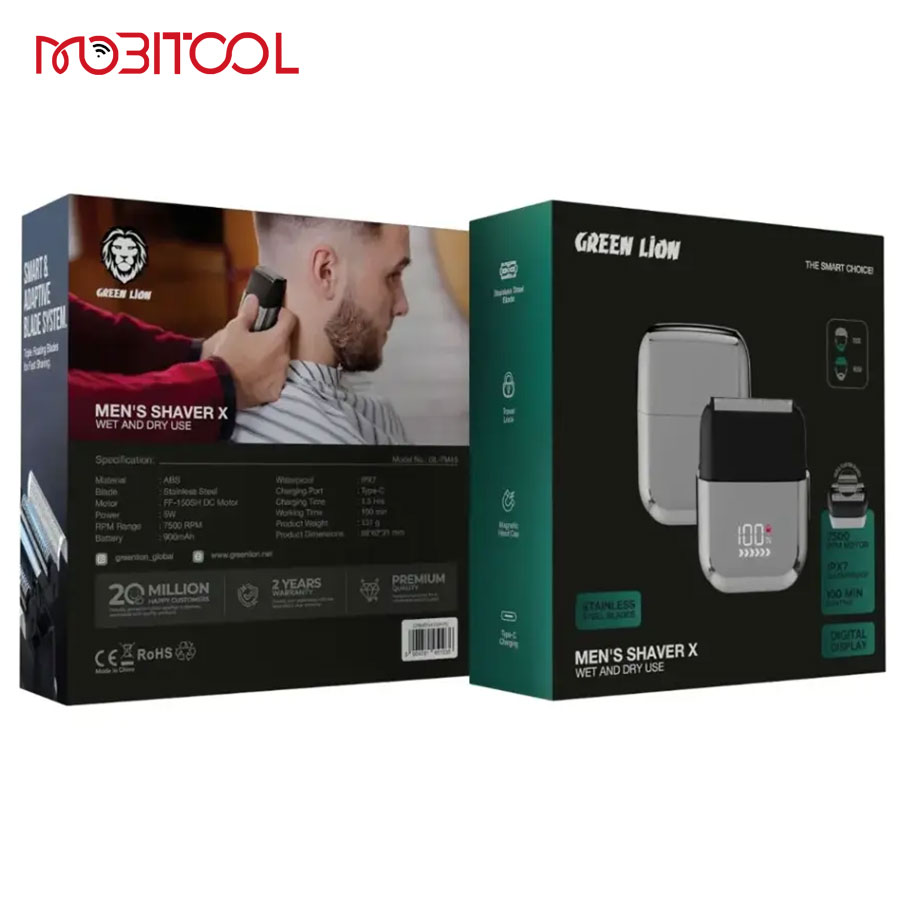 Green Lion Men's Shaver X Wet and Dry Use Green Lion Men's Shaver X Wet and Dry Use