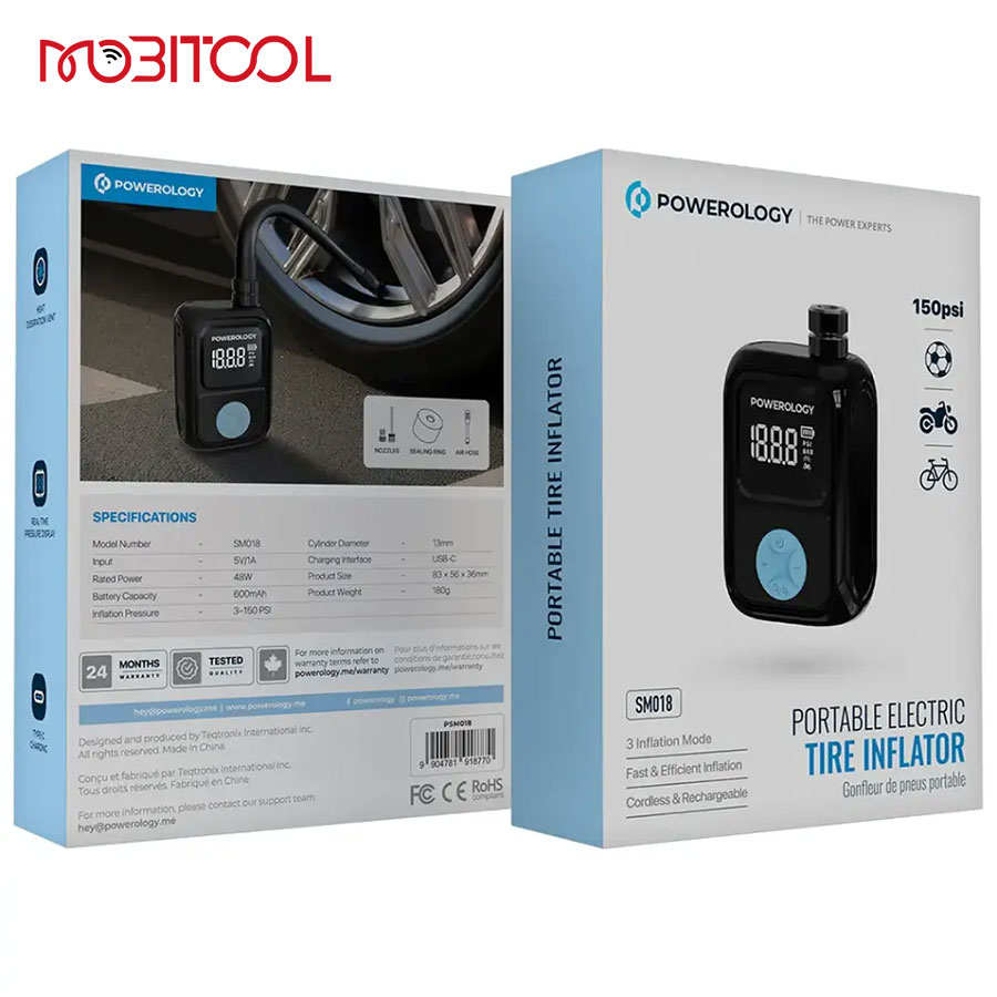 Powerology Portable Electric Tire Inflator