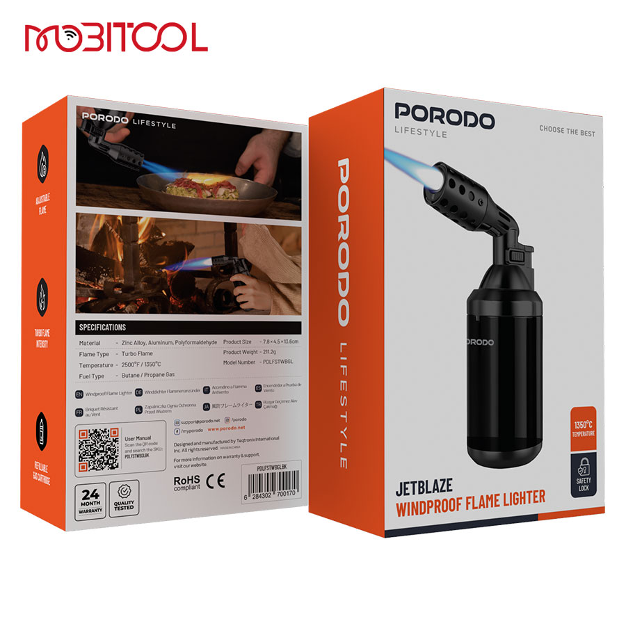 Porodo Jetblaze Windproof Flame Lighter Porodo Jetblaze Windproof Flame Lighter