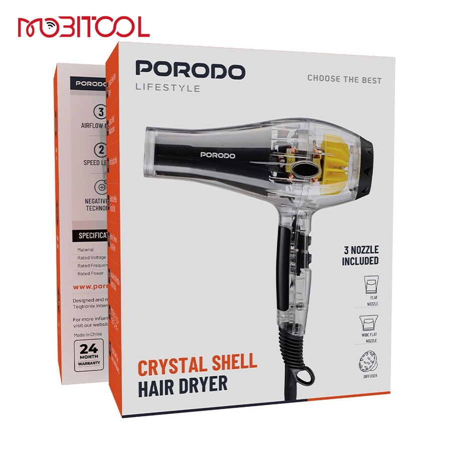 Porodo Lifestyle Crystal Shell Hair Dryer Porodo Lifestyle Crystal Shell Hair Dryer