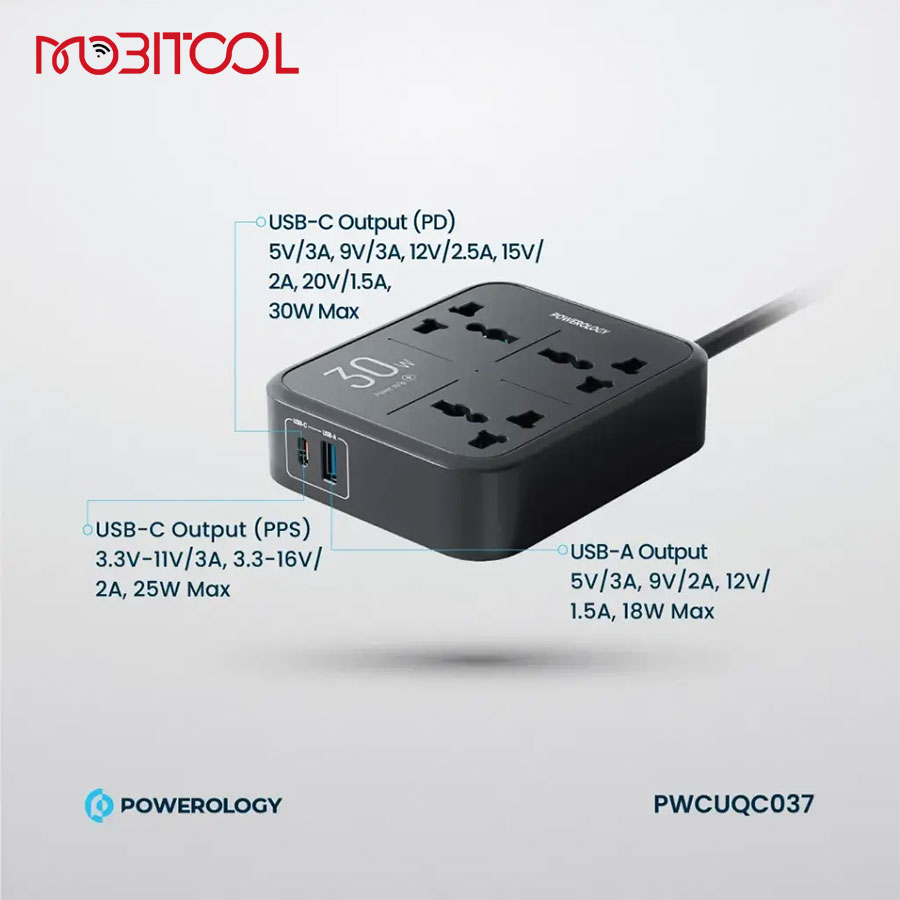 Powerology Power Strip 3250W 3AC