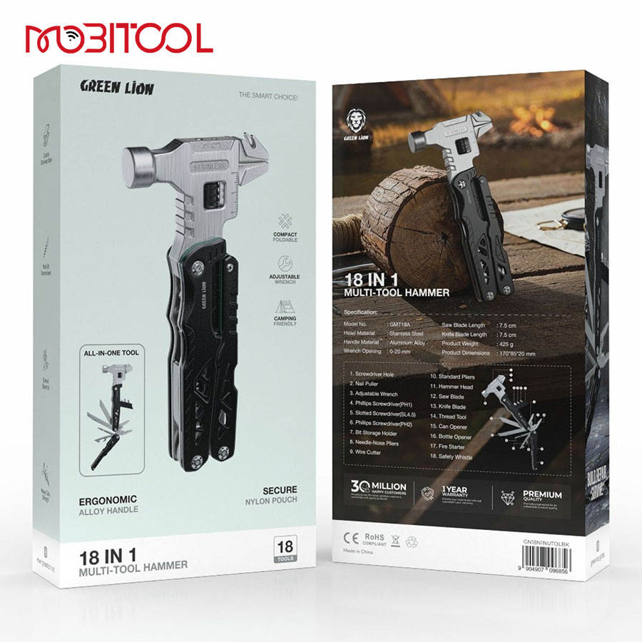 Green Lion 18 In 1 Multi-Tool Hammer
