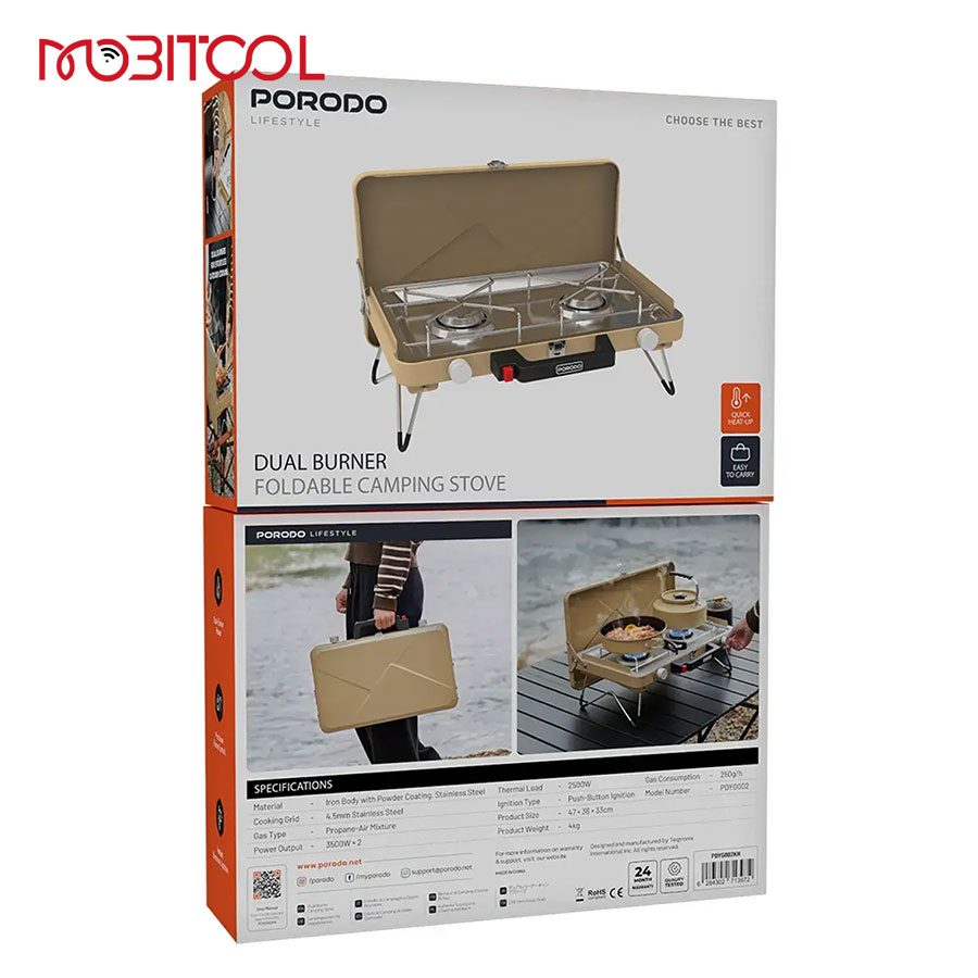 Porodo Dual Burner Foldable Camping Stove