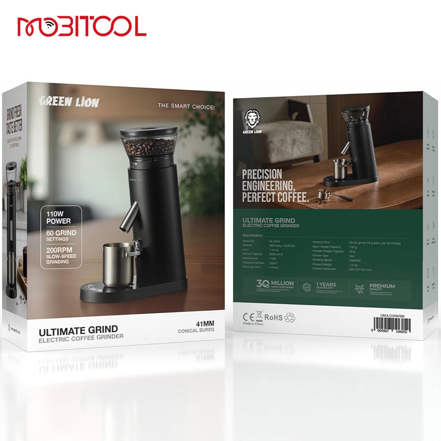 Green Lion Ultimate Grind Electric Coffee Grinder Green Lion Ultimate Grind Electric Coffee Grinder