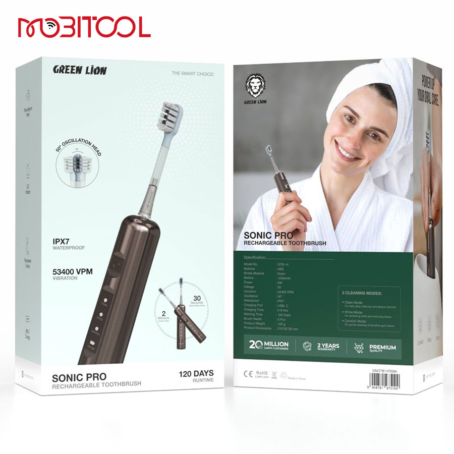 Green Lion Sonic Pro Rechargeable Toothbrush
