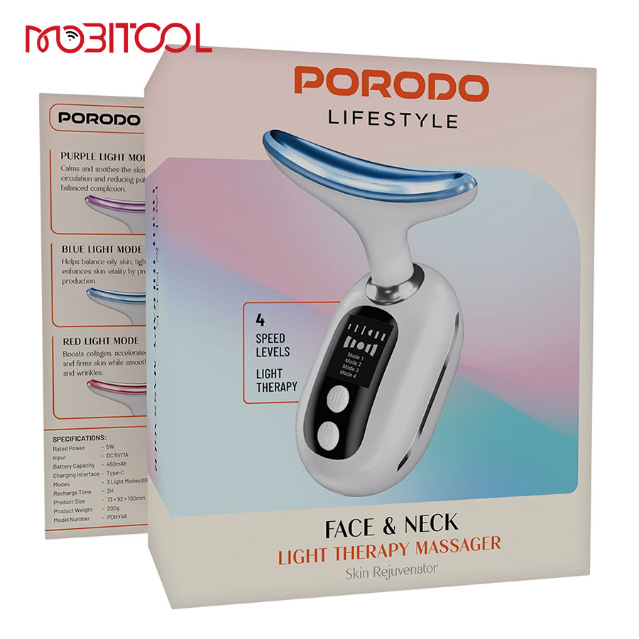Porodo Face & Neck Light Therapy Massager Porodo Face & Neck Light Therapy Massager