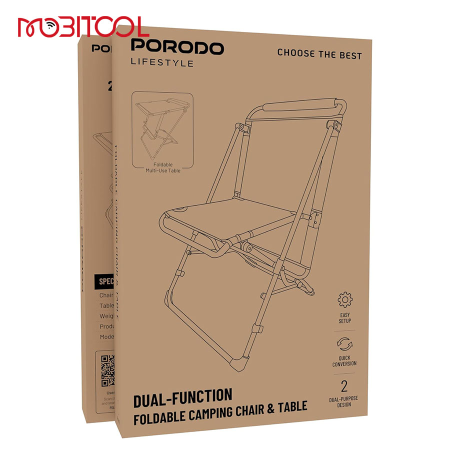 Porodo Foldable Camping Chair & Table