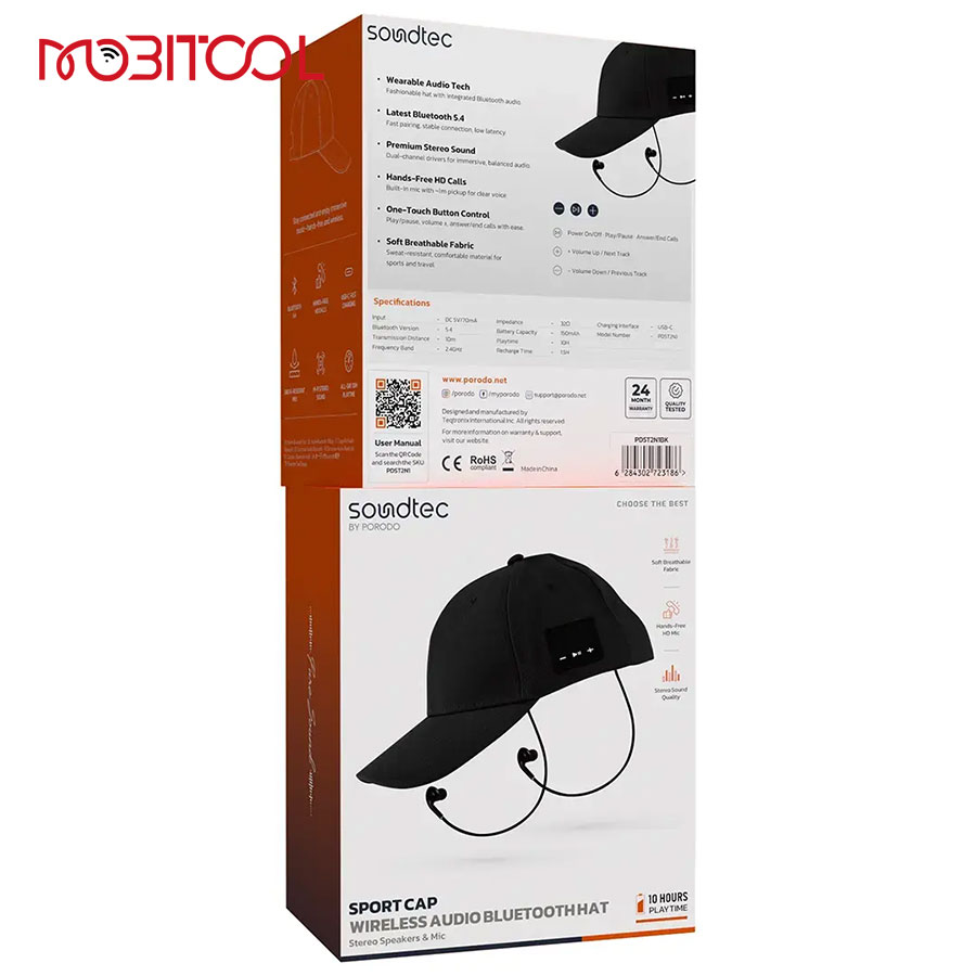 Porodo Soundtec Wireless Audio Bluetooth Hat