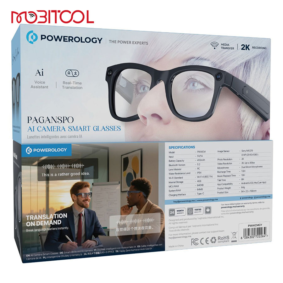 Powerology Paganspo AI Camera Smart Glasses