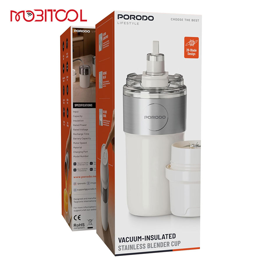 Porodo Vacuum Insulated Stainless Blender Cup Porodo Vacuum Insulated Stainless Blender Cup