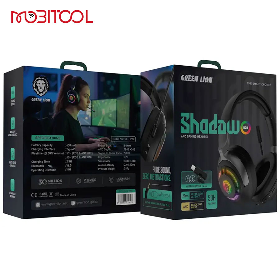 Green Lion Shadow ANC Gaming Headset