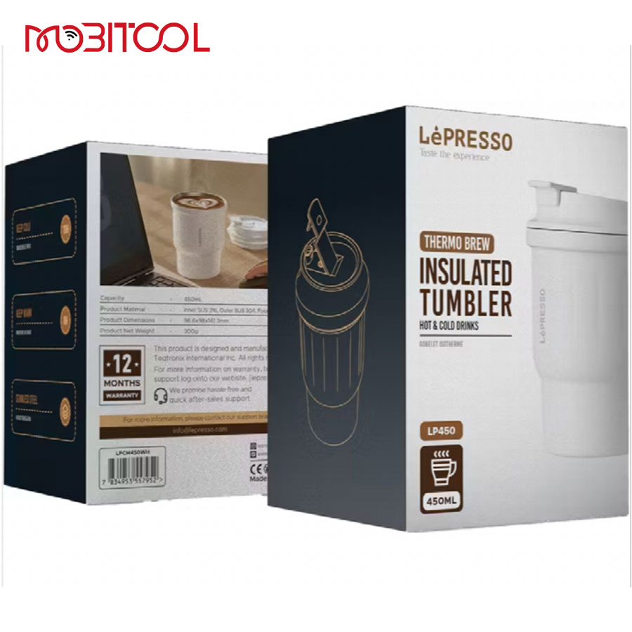 Lepresso Insulated Tumbler-Hot & Cold Drinks LP450