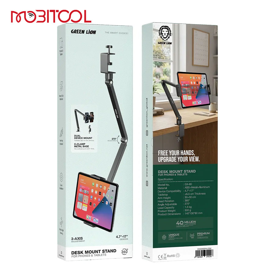 Green Lion Desk Mount Stand for Phones and Tablets