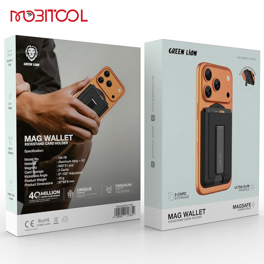 Green Lion Mag Wallet Kickstand Card Holder Green Lion Mag Wallet Kickstand Card Holder