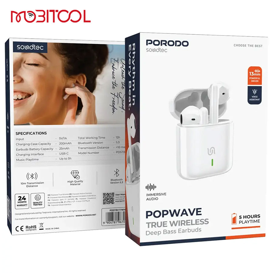 Porodo Soundtec Popwave True Wireless Earbuds