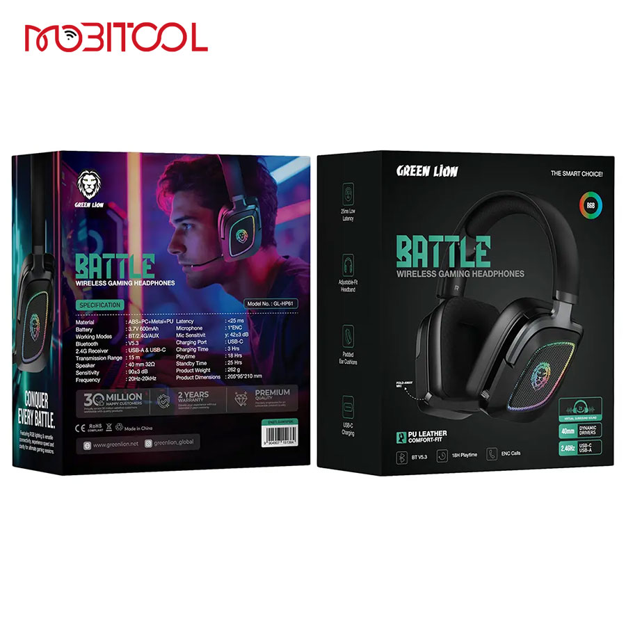 Green Lion Battle Wireless Gaming Headphones Green Lion Battle Wireless Gaming Headphones