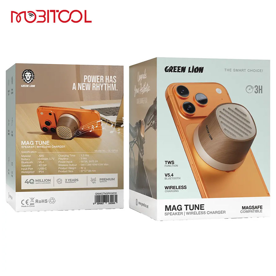 Green Lion Mag Tune Mini Speaker & Wireless Charger