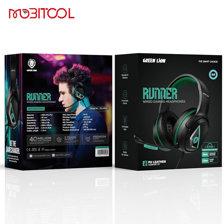 Green Lion Runner Wired Gaming Headphone