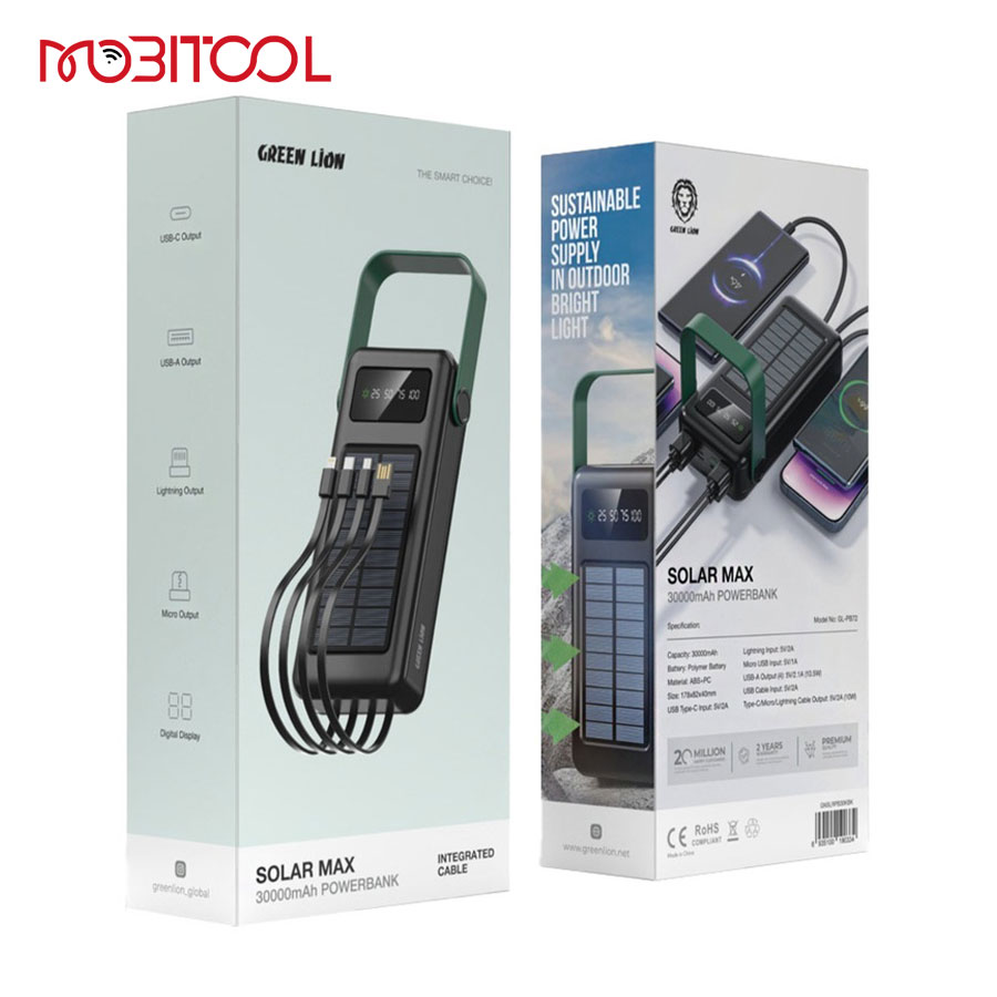 Green Lion Solar Max 30000mAh Powerbank Green Lion Solar Max 30000mAh Powerbank