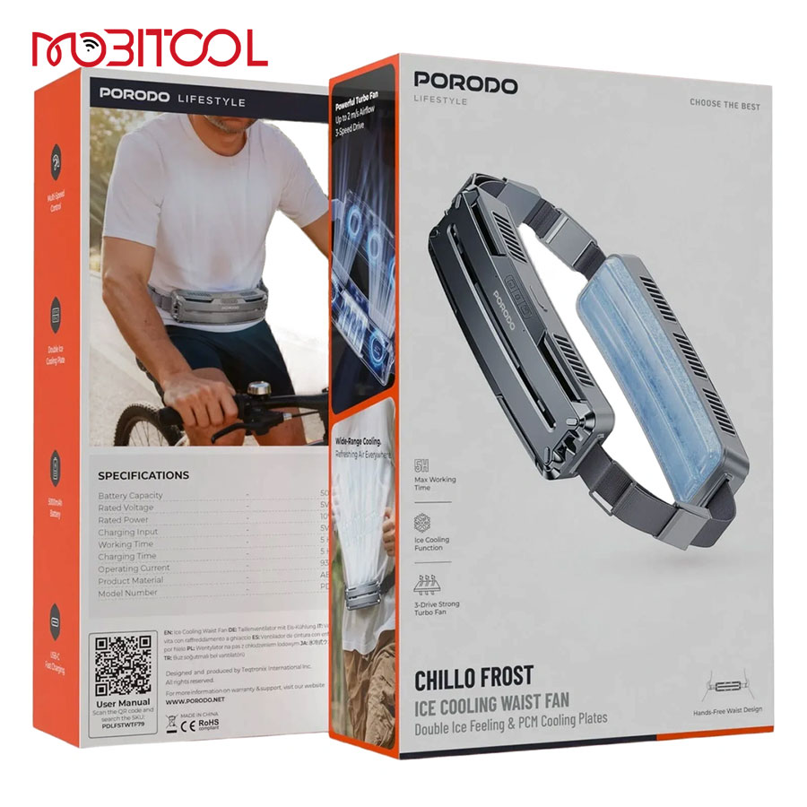 PORODO Chillo Frost Ice Waist Fan