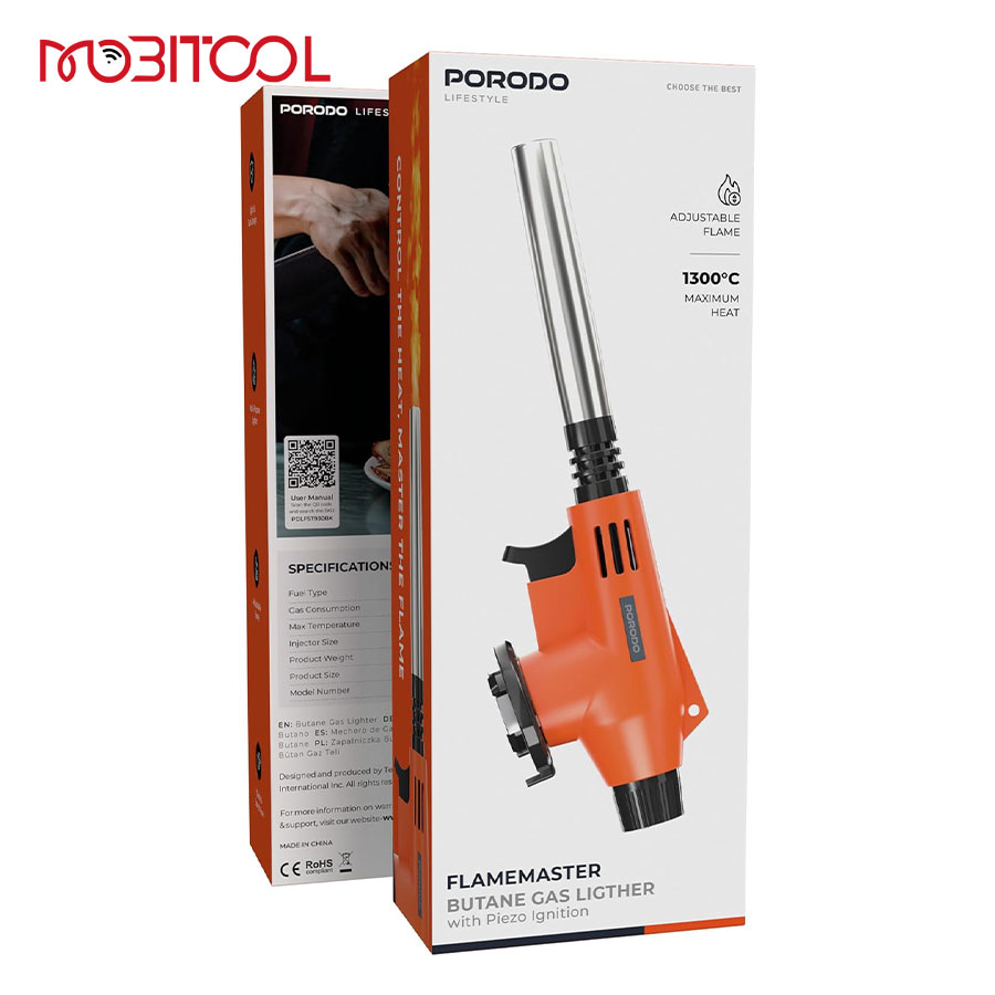 Porodo Flamemaster Butane Gas Lighter PDLFST930