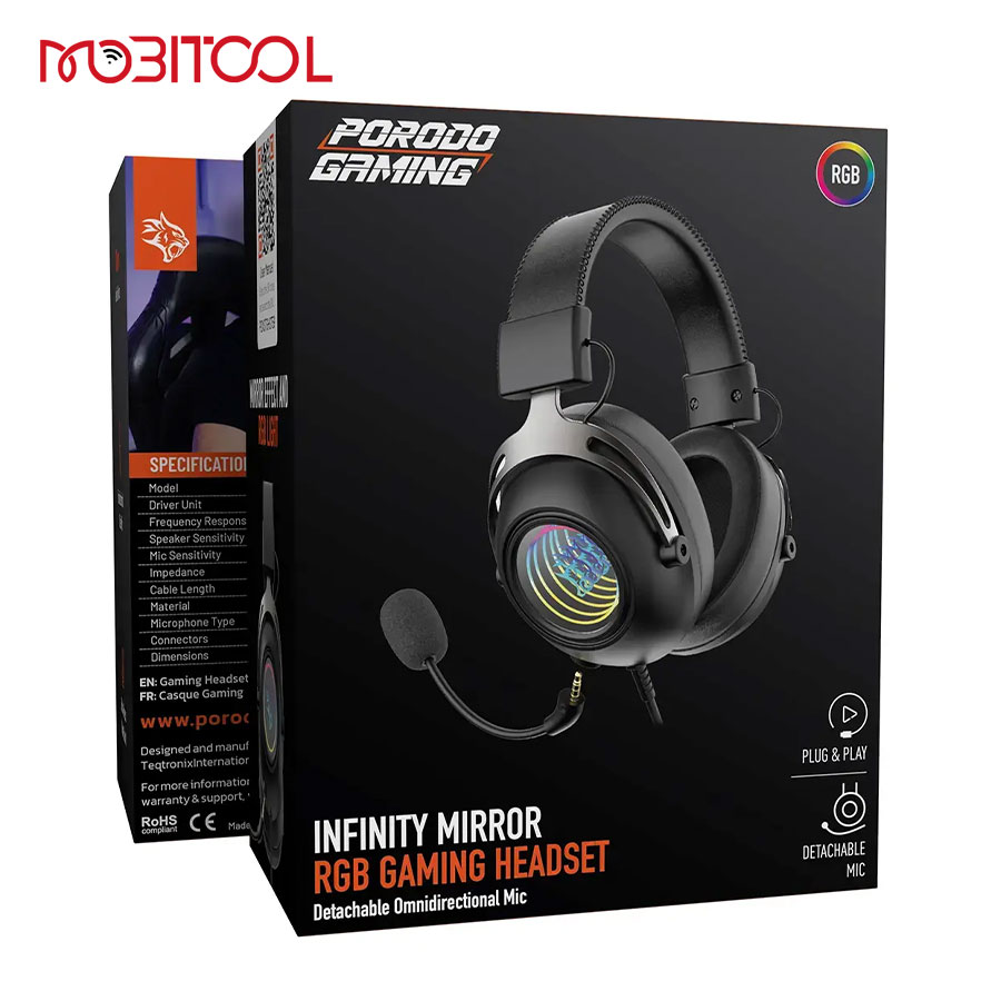 Porodo Gaming Infinity Mirror RGB Gaming Headset Porodo Gaming Infinity Mirror RGB Gaming Headset