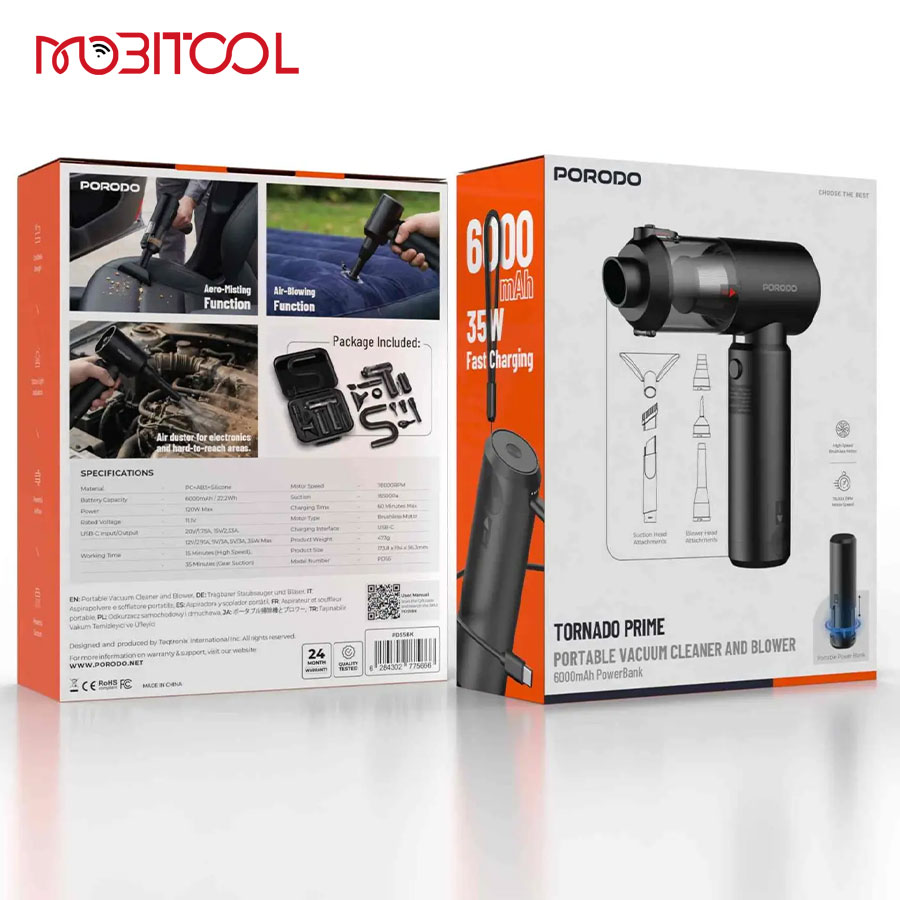 Porodo Tornado Prime Portable Vacuum Cleaner