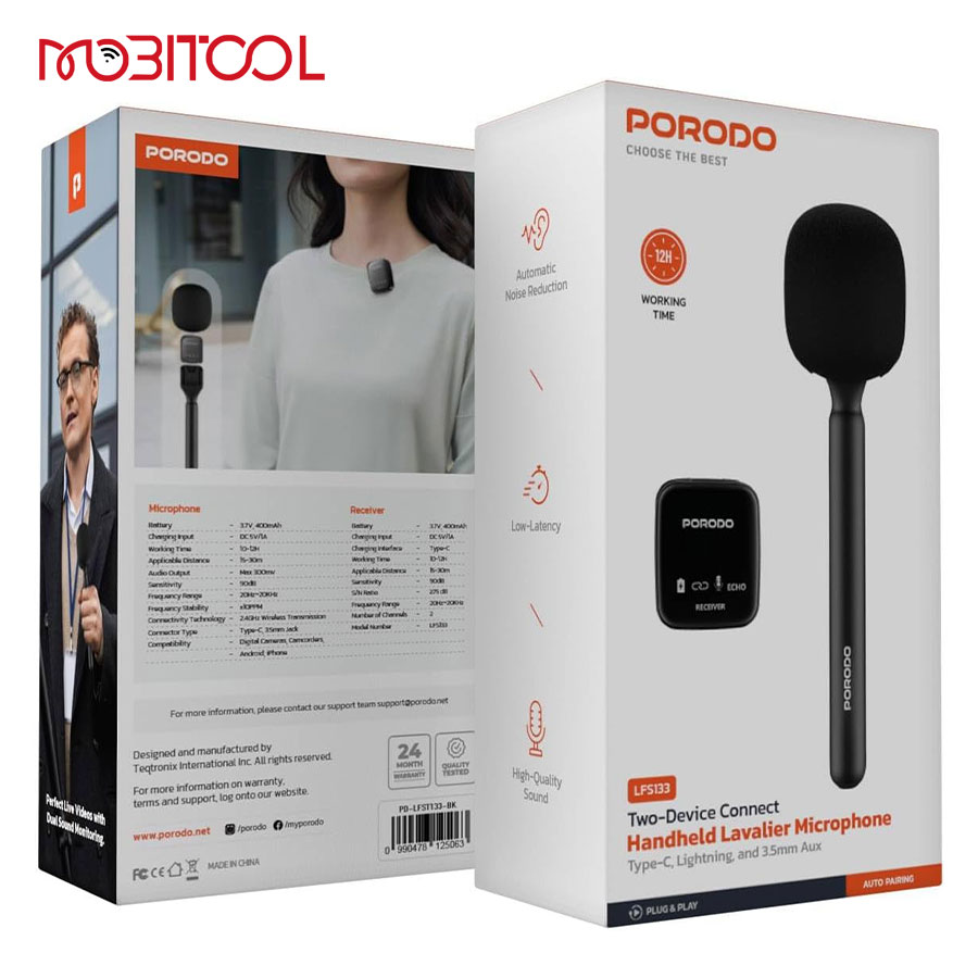 Porodo Two Device Connect Handheld Lavalier